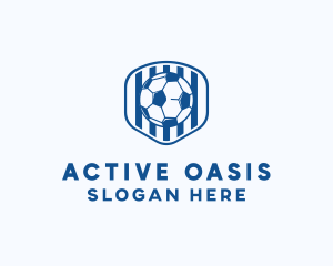 Blue Soccer Ball logo design