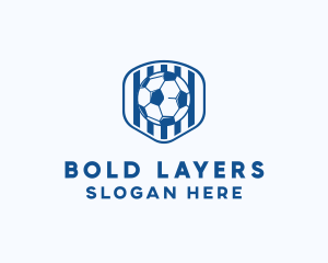 Blue Soccer Ball logo design