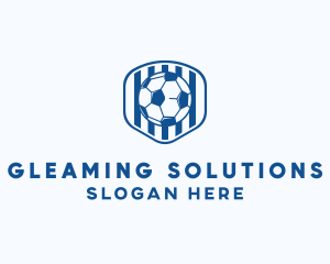 Blue Soccer Ball logo design