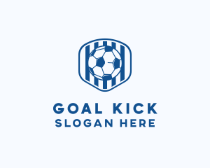 Blue Soccer Ball logo