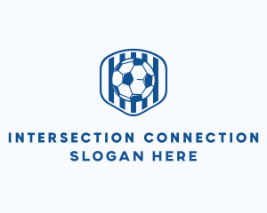 Blue Soccer Ball logo design