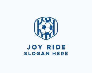 Blue Soccer Ball logo design