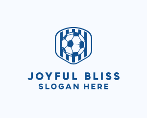 Blue Soccer Ball logo design