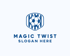 Blue Soccer Ball logo design