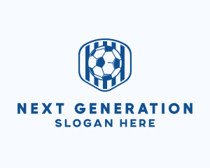 Blue Soccer Ball logo design