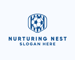 Blue Soccer Ball logo design