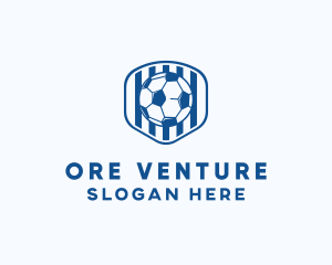 Blue Soccer Ball logo design