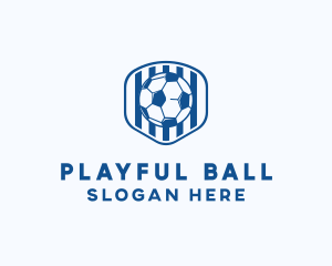 Blue Soccer Ball logo