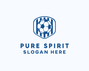 Blue Soccer Ball logo design