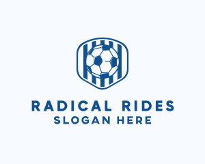 Blue Soccer Ball logo design