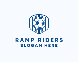 Blue Soccer Ball logo design