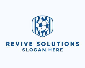 Blue Soccer Ball logo design