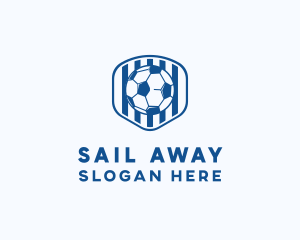 Blue Soccer Ball logo design