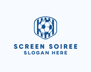 Blue Soccer Ball logo design