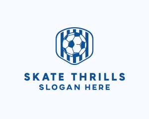 Blue Soccer Ball logo design