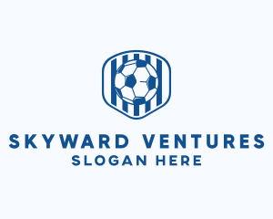 Blue Soccer Ball logo design