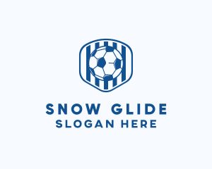 Blue Soccer Ball logo design