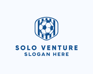 Blue Soccer Ball logo design