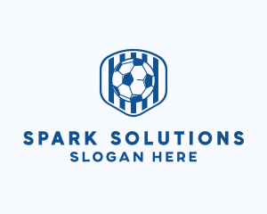 Blue Soccer Ball logo design