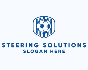 Blue Soccer Ball logo design