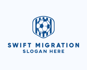 Blue Soccer Ball logo design