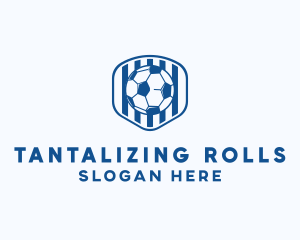 Blue Soccer Ball logo design