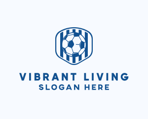 Blue Soccer Ball logo design