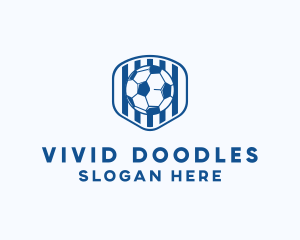 Blue Soccer Ball logo design