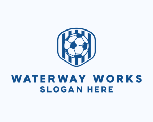 Blue Soccer Ball logo design