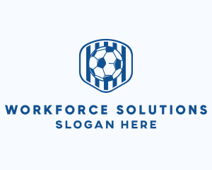 Blue Soccer Ball logo design