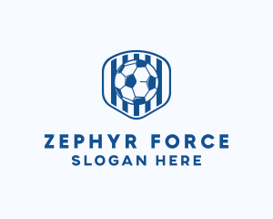 Blue Soccer Ball logo design