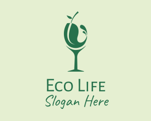 Eco Wine Glass logo design