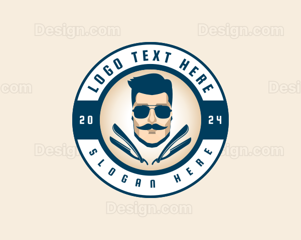 Gentleman Haircut Barbershop Logo