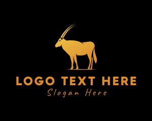 Gold Wild Alpine Ibex Logo