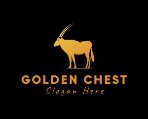 Gold Wild Alpine Ibex logo design