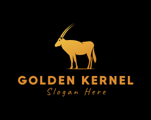 Gold Wild Alpine Ibex logo design