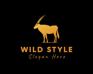 Gold Wild Alpine Ibex logo design