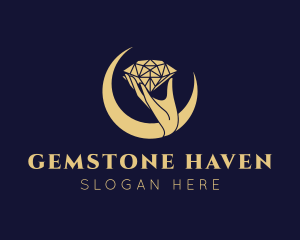 Hand Diamond Gemstone logo design