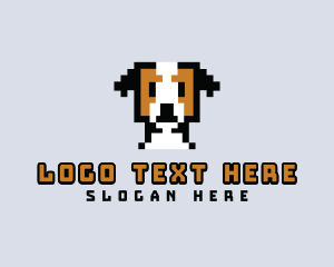 Pixelated Dog Puppy logo