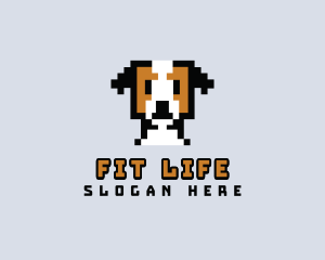 Pixelated Dog Puppy logo