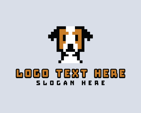 Pixelated Dog Puppy logo