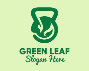 Green Leaf Kettlebell logo design