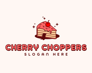  Cherry Cake Slice logo design