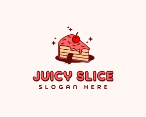  Cherry Cake Slice logo design