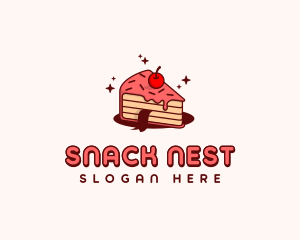  Cherry Cake Slice logo design