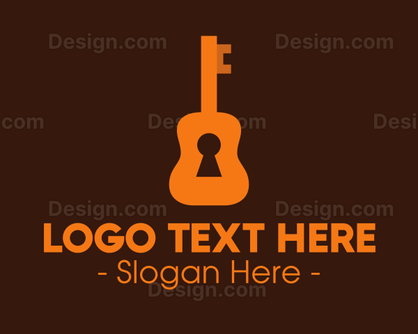 Orange Guitar Keyhole Logo