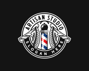 Barbershop Razor Blade logo design