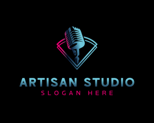 Microphone Studio Singer logo design