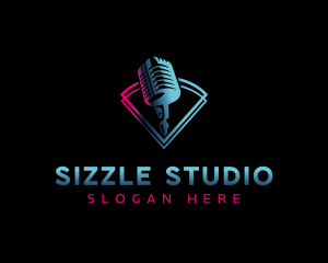 Microphone Studio Singer logo design