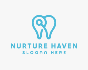 Modern Tooth Outline logo design